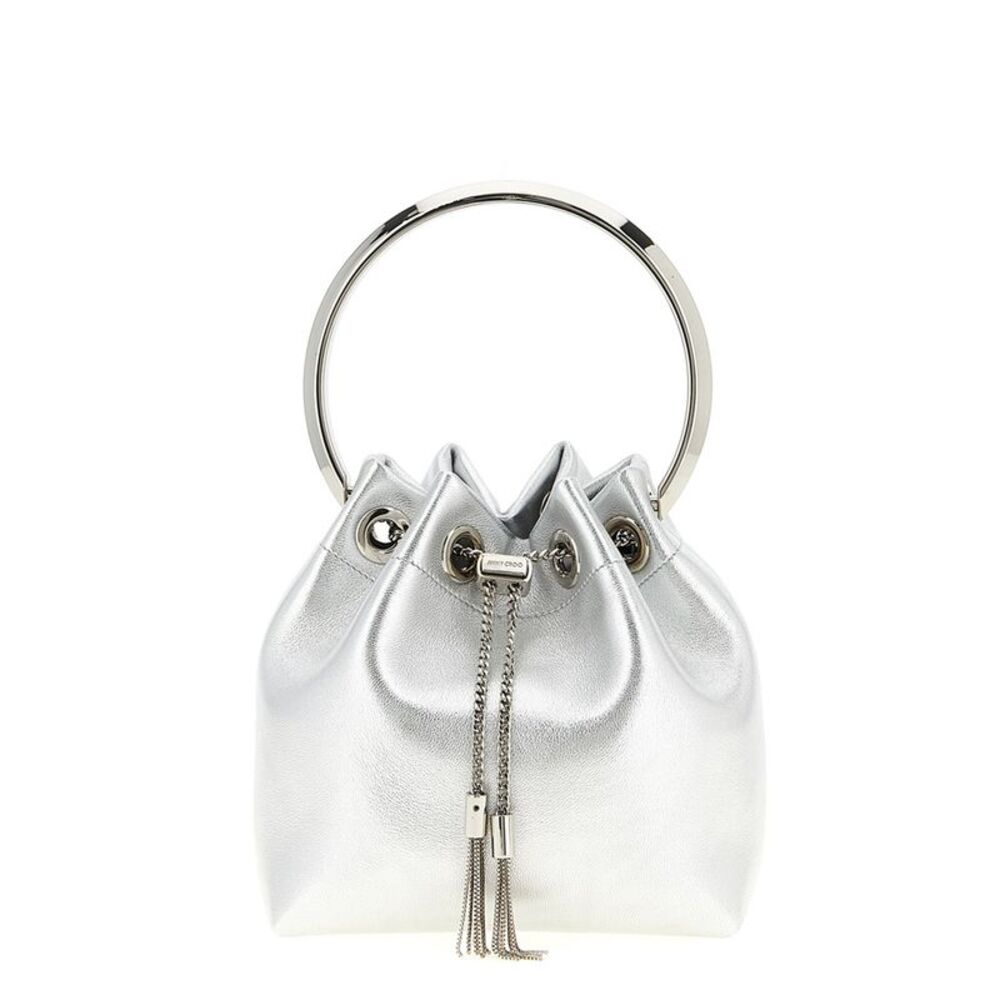 Jimmy Choo Silver Lamb Leather Women's Handbag